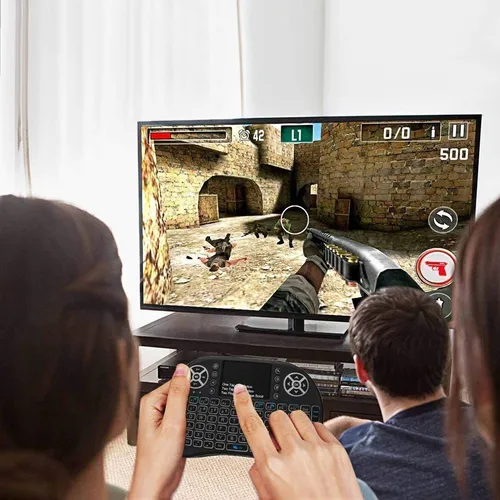 Mini Teclado Controle Sem Fio Para Smart Tv Tv Box Pc - Imagem 4