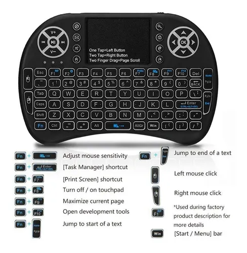 Mini Teclado Controle Sem Fio Para Smart Tv Tv Box Pc - Imagem 9